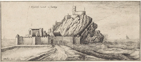 Elizabeth Castle op Jersey, Wenceslaus Hollar, 1665 Canvas Print