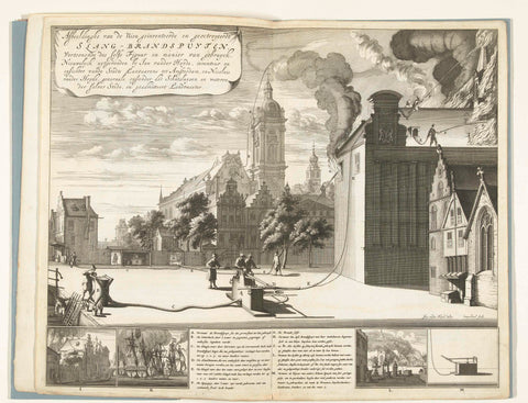 Application of the new fire hoses, 1677, Daniël Stopendaal, 1675 - 1677 Canvas Print