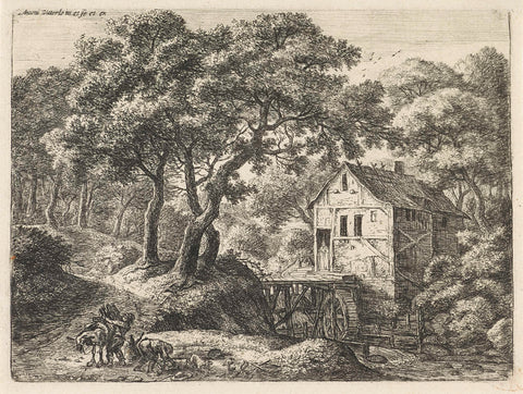 Watermill in the Woods, Anthonie Waterloo, 1630 - 1717 Canvas Print