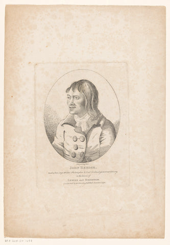 Portrait of John Reeder, bookseller at Lewes and Brighton, anonymous, 1792 Canvas Print