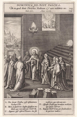 Christus voorspelt zijn dood en opstanding, Hieronymus Wierix, 1593 Canvas Print