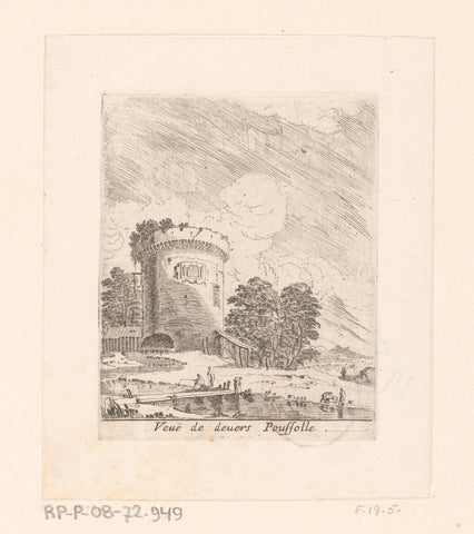 View of an antique tower, Israel Silvestre, 1631 - 1661 Canvas Print