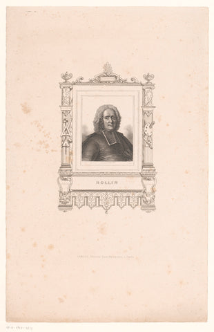 Portrait of Chales Rollin in a decorated cartouche, Pierre François Bertonnier, Charles Ernest Clerget, in or before 1839 Canvas Print