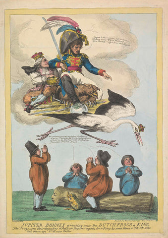 Napoleon sends Louis Napoleon as king in the form of a stork to Holland, 1806, Samuel Knight, 1806 Canvas Print