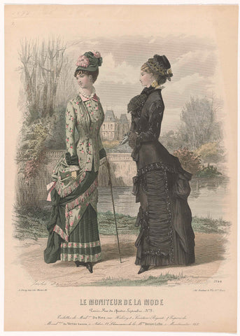 Le Moniteur de la Mode, 1879, No. 1644 : Toilettes de Madme Du Riez (...), Edouard Tailland, 1879 Canvas Print