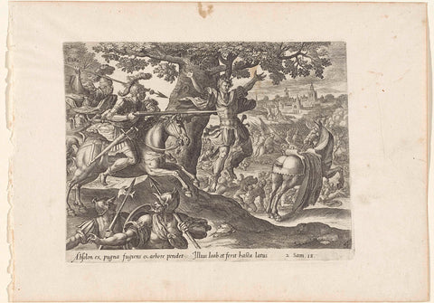 Death of Absalom, Johannes Wierix, 1585 Canvas Print