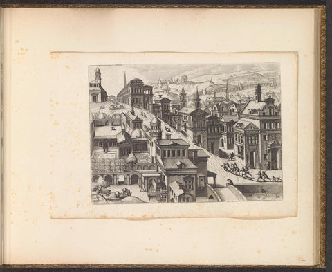 Cityscape with ascending street, Johannes or Lucas van Doetechum, c. 1601 Canvas Print