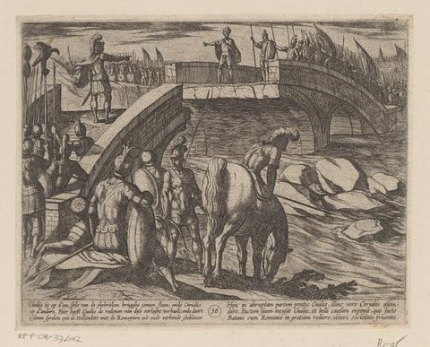 Julius Civilis and Cerialis meet on a broken bridge, Antonio Tempesta, 1611 - 1612 Canvas Print