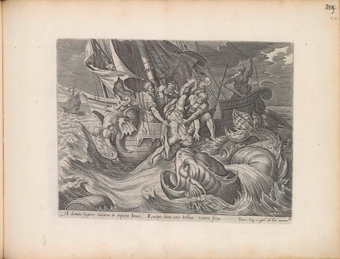 Jonah jettisoned, Antonie Wierix (II), 1643 Canvas Print