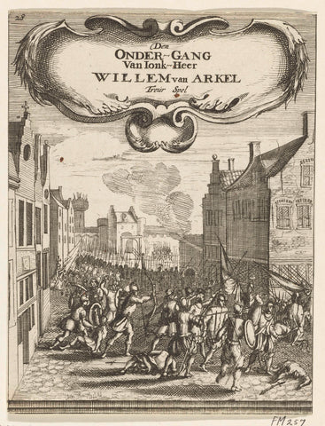 Title print for the mourning play Den Ondergang by Jonkheer Willem van Arkel, anonymous, 1660 - 1665 Canvas Print