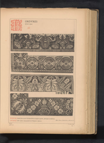 Reproduction of four designs of embroidery motifs, anonymous, c. 1875 - in or before 1880 Canvas Print