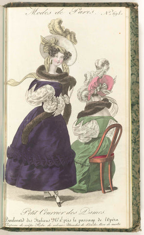 Petit Courrier des Dames, 31 January 1830, No. 698 : Chapeau de crêpe..., anonymous, 1830 Canvas Print