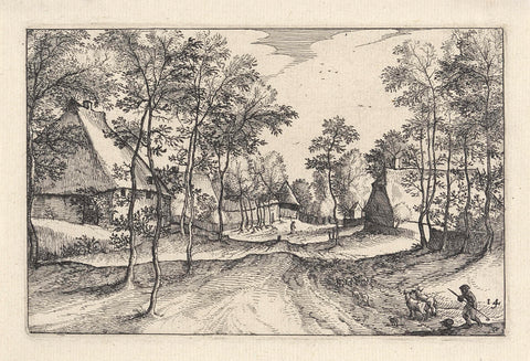 Dorpsstraat, Claes Jansz. Visscher (II), 1620 Canvas Print