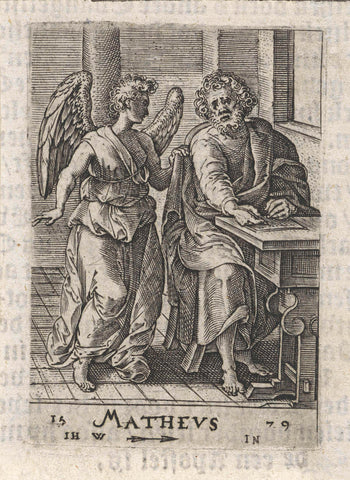 Evangelist Matteüs, Johannes Wierix (attributed to), 1609 Canvas Print