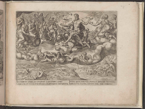 Triumph of Christ or Eternity, Philips Galle, 1563 - 1567 Canvas Print