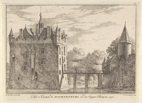 Gezicht op kasteel Doornenburg, Hendrik Spilman, 1738 Canvas Print