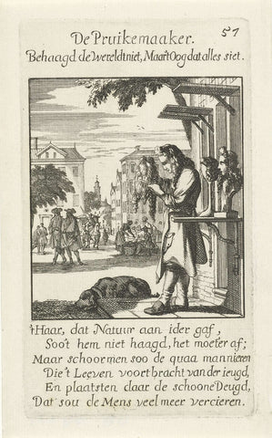 Wig maker, Jan Luyken, 1694 Canvas Print