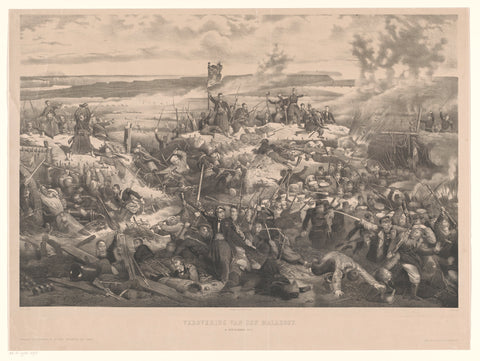 Battle of Malachov, Christiaan Bos, 1866 Canvas Print