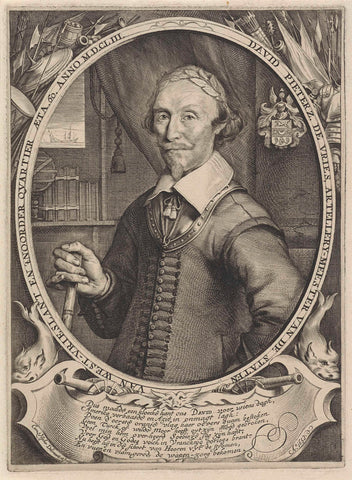Portret van David Pietersz. de Vries, Cornelis Visscher (II), 1653 Canvas Print
