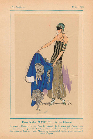 Très Parisien, 1923, No. 2: Tissus de chez MATHIEU... Oriental Fantasy, G-P. Joumard, 1923 Canvas Print