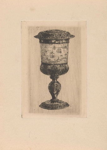 Golden cup with lid, donated to Michiel de Ruyter on the occasion of the Journey to Chatham, 1667, jonkheer Barthold Willem Floris van Riemsdijk, 1894 Canvas Print