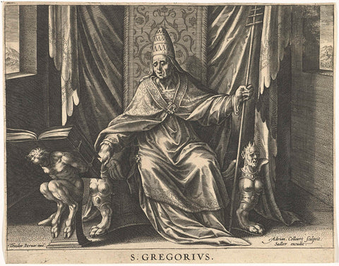 Saint Gregory, Adriaen Collaert, 1570- 1618 Canvas Print