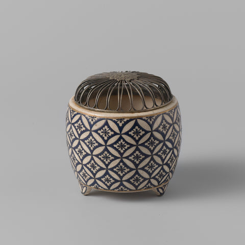 Charcoal burner with geometrical pattern, anonymous, c. 1800 - c. 1899 Canvas Print