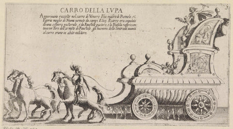 Triumphal chariot of the Sienese district lupa, Bernardino Capitelli, 1632 - 1640 Canvas Print