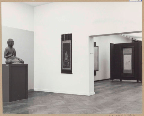 Room with Buddha statue on the left and a view of the other room on the right, 1961 Canvas Print