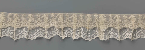 Strip bobbin lace with pearl frame and flower branch, anonymous, c. 1875 - c. 1899 Canvas Print