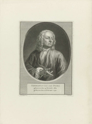 Portrait of Hermanus van den Burg, Pieter Tanjé, 1752 - 1754 Canvas Print