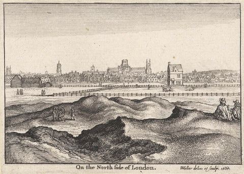 View of the north side of London, Wenceslaus Hollar, 1665 Canvas Print