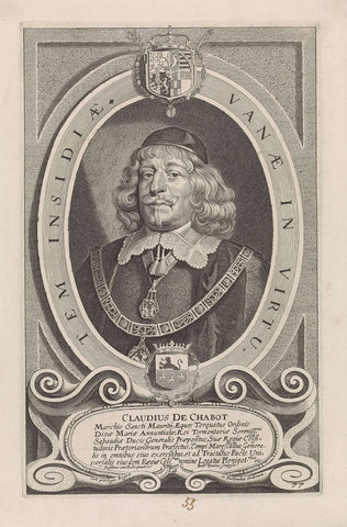 Portrait of the Marquis Claude de Chabot, Paulus Pontius, 1697 Canvas Print