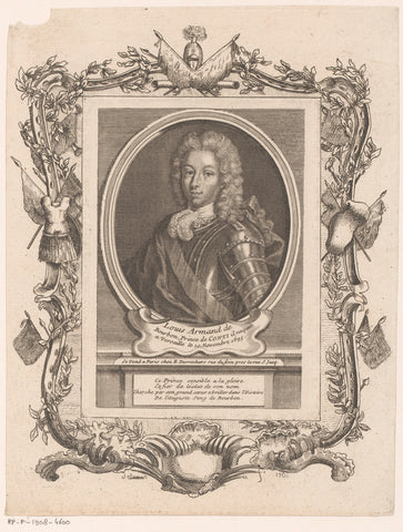 Portrait of Louis Armand II of Bourbon-Conti, Etienne Desrochers, c. 1726 - 1761 Canvas Print