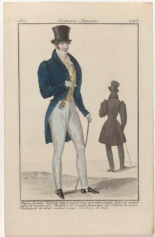 Journal des Dames et des Modes, Costumes Parisiens, 15 October 1827, (2543): Chapeau de castor (...), anonymous, 1827 Canvas Print