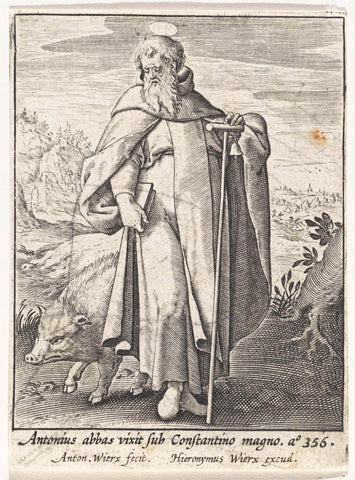 H. Antonius the Great, Antonie Wierix (II), 1565 - before 1604 Canvas Print