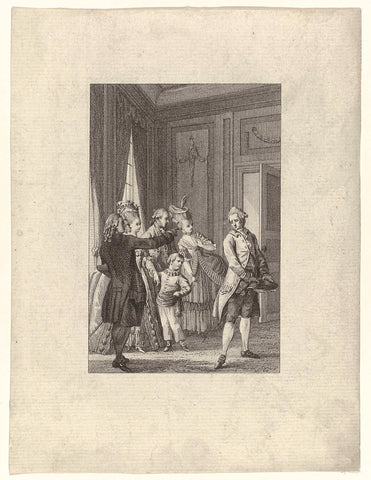 Company in fashionable clothes in interior, 1778, Reinier Vinkeles (I) (possibly), 1778 Canvas Print