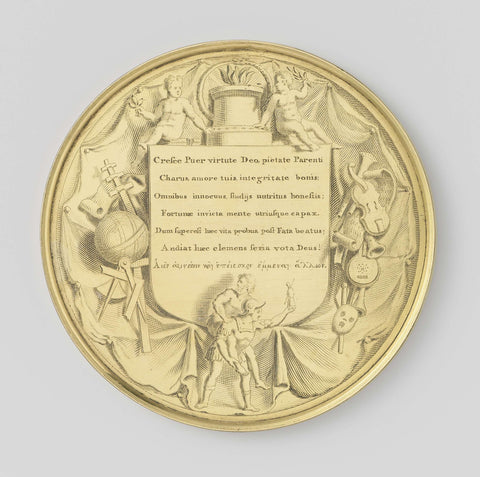 Medal Given by Isaac Pontanus to his Grandson on his Eighth Birthday, anonymous, 1688 Canvas Print