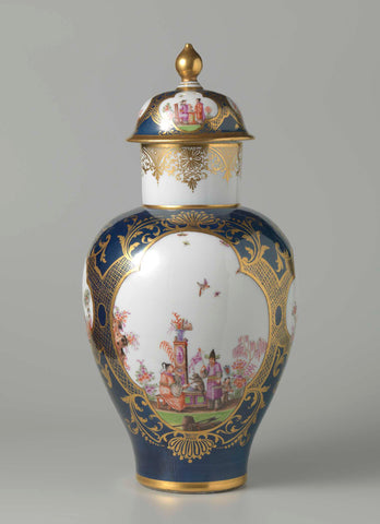 Lidded vase, Meissen porcelain manufactory, c. 1735 - c. 1740 Canvas Print