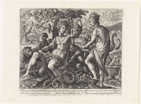 Amerika, Crispijn van de Passe (I), c. 1589 - c. 1611 Canvas Print