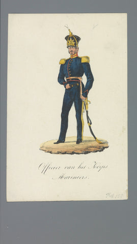 Officer of the Marine Corps, Albertus Verhoesen (attributed to), 1835 - 1850 Canvas Print