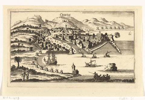 View of Chios, Gaspar Bouttats, 1690 Canvas Print