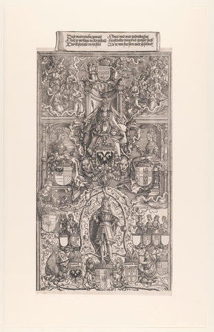 Family tree of Maximiliaan (upper part), Albrecht Dürer (workshop of), 1515 Canvas Print