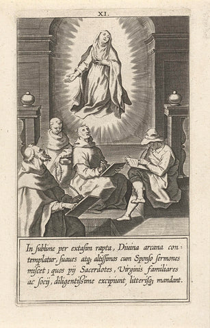 Catherine appears for four learned men in the temple, Cornelis Galle (I), 1603 Canvas Print