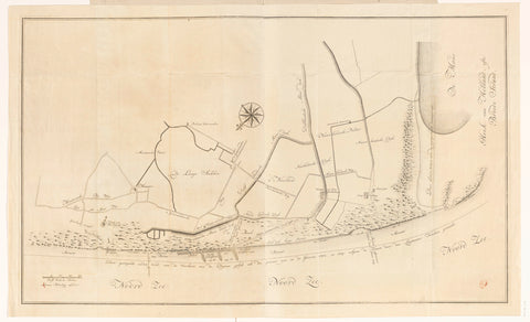 Map of the coastal area between Monster and Hoek van Holland, anonymous, 1737 Canvas Print