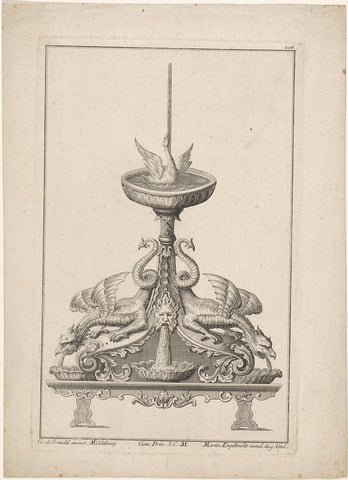 Design for a fountain, anonymous, Gerrit de Grendel, 1708 - 1756 Canvas Print