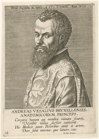 Portrait of Andreas Vesalius, Philips Galle, 1604- 1608 Canvas Print