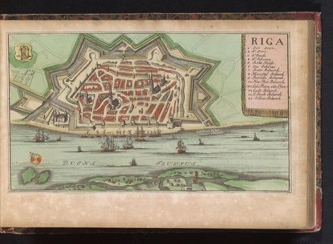 Map of Riga, anonymous, 1735 Canvas Print