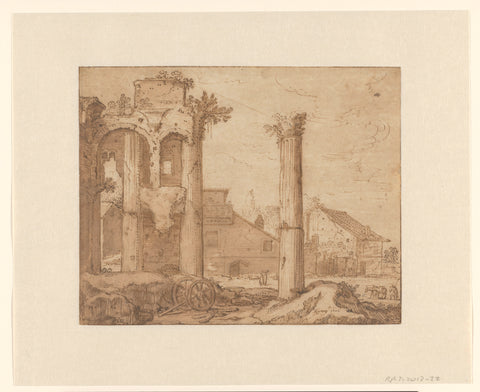 The Forum of Nerva in Rome, Seen from the Temple of Minerva, Pieter Lastman, 1606 Canvas Print