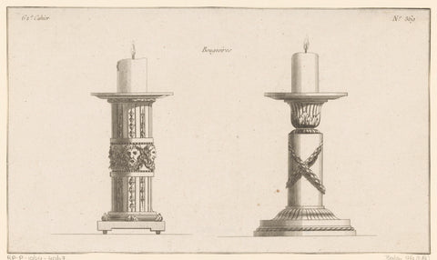 Candlesticks with masks, Jean Pelletier (possibly), 1772 - 1779 Canvas Print